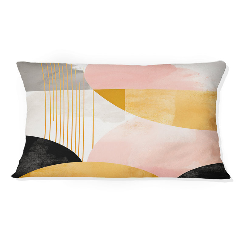 Coussin décoratif rétro à imprimé géométrique Vintage City Of Gold
