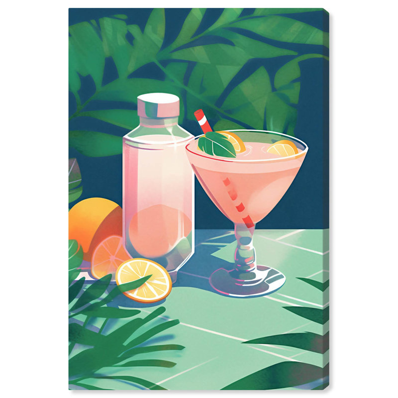 Art mural Cocktail in the Sun Drinks and Spirits, Toile tendue, H 36 po x l 24 po
