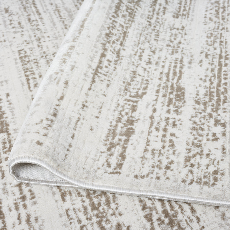 Huseman Beige Textured Horizon Area Rug, Rectangle 9'6" x 13'