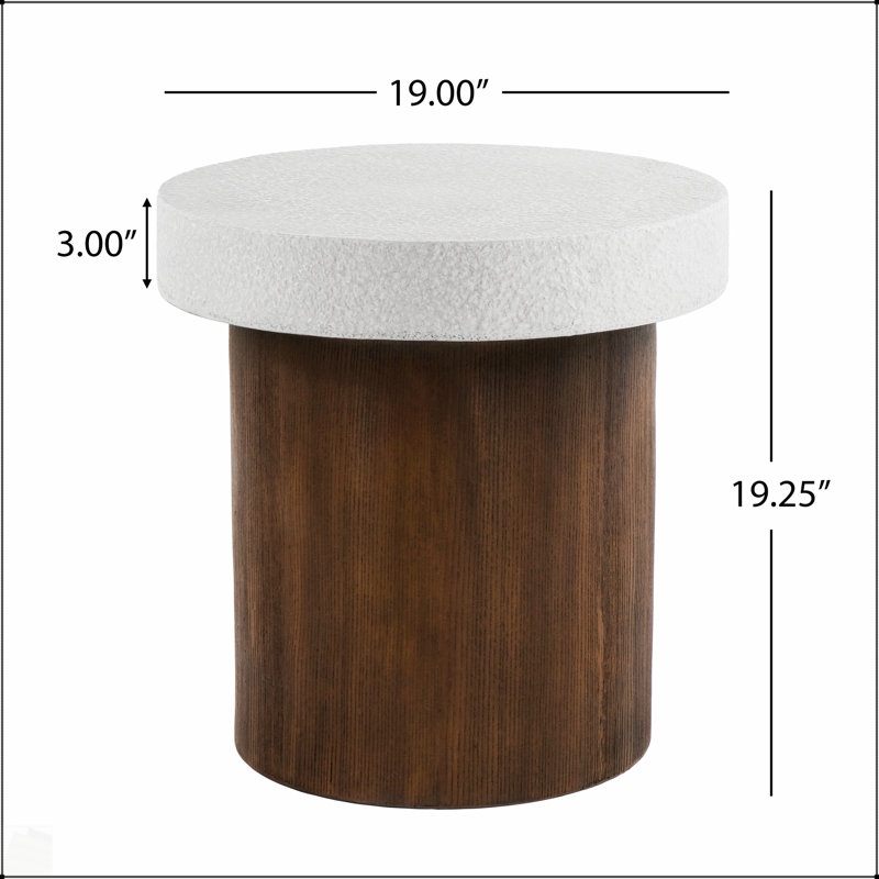 Dessus blanc antique et table d'appoint avec cadre en bois naturel, parfait pour ajouter de l'élégance et de la fonctionnalité à tout espace.