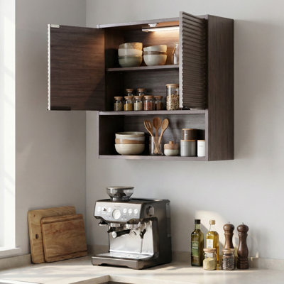 Armoire de salle de bain murale au-dessus de la toilette avec détecteur de mouvement à DEL et porte-papier hygiénique intégré en chêne naturel