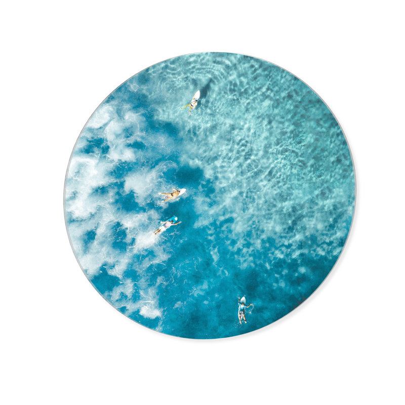 Surfing Seas Nautical and Coastal Round Acrylic Art by Oliver Gal, 40" H x 40" W