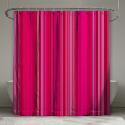 Rideau de douche à rayures roses - Motif de décor de salle de bain moderne