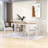 Daylyn Retro 5-Piece Dining Set, Wood Dining Table with Movable Leaf and Ladder Back Chairs-1753346362