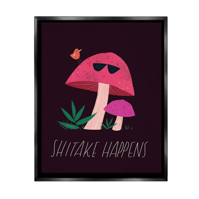 " Shitake Happens Mushroom Floater Frame " by Rachel Nieman