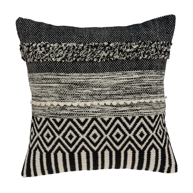 Coussin Janice, Noir/gris