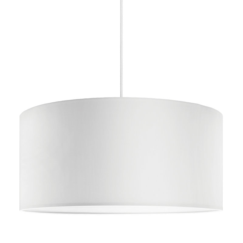 Mika 1 - Light Drum Pendant, White, White, 24cm x 50cm x 50cm
