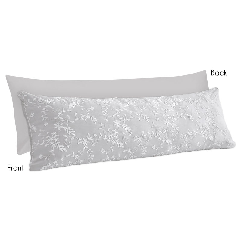 Taie d'oreiller en dentelle florale, Gris