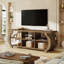 Meuble télé 63 po, console de télévision média avec rangement Farmhouse