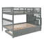 Lit superposé double avec lit gigogne, rangement et barrière de sécurité pour chambre à coucher, dortoir - gris-1274878956