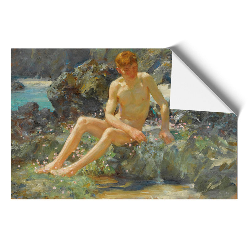 Nude Man on the Rocks by Henry Scott Tuke - Frameless Print, 21cm H x 30cm W x 0.1cm D