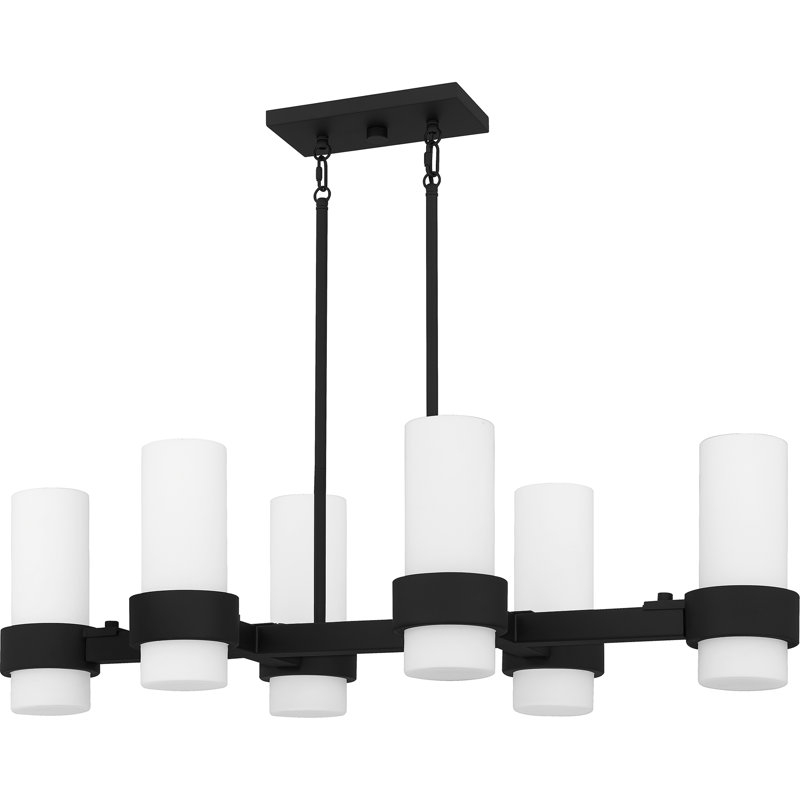 Lustre rectangulaire à 6 lumières pour îlot de cuisine Glenmora