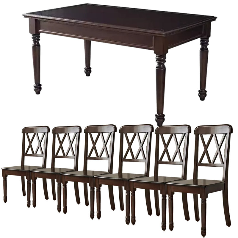 Ensemble de salle à manger rectangulaire L 62,99 po x l 35,43 po Taniesha, 7