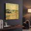 «Vermillion Landscape I» par Katrina Pete, art mural en métal doré, 12 po x 12 po-1397661342