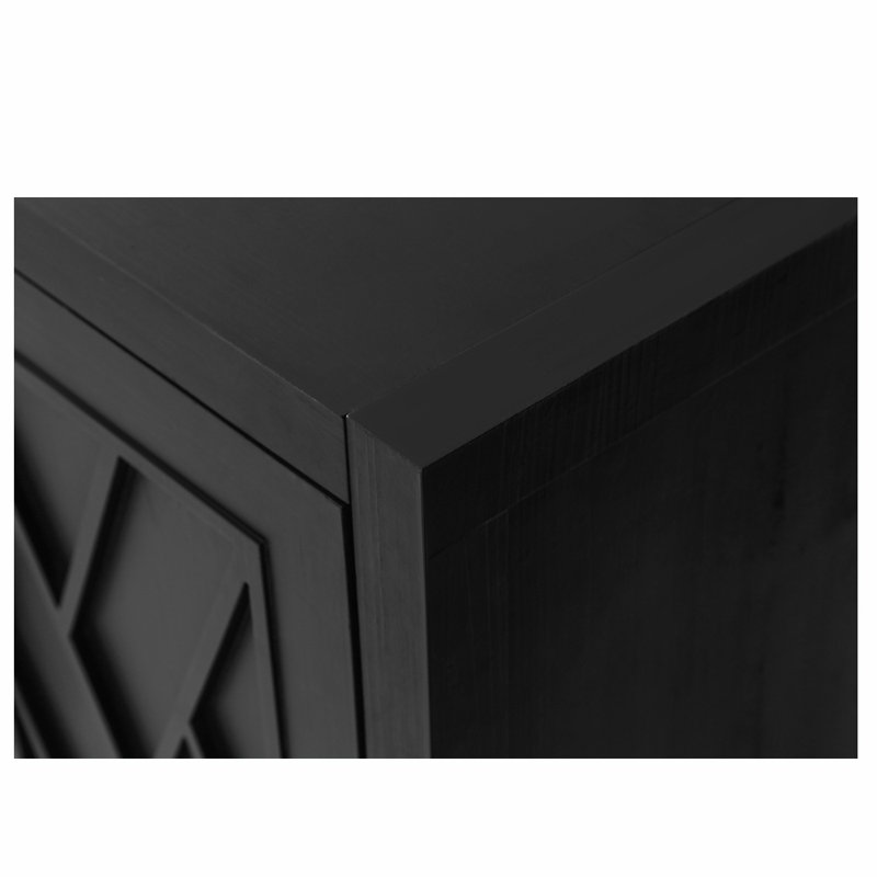 Buffet de 59,8 po de largeur, Noir / noyer foncé