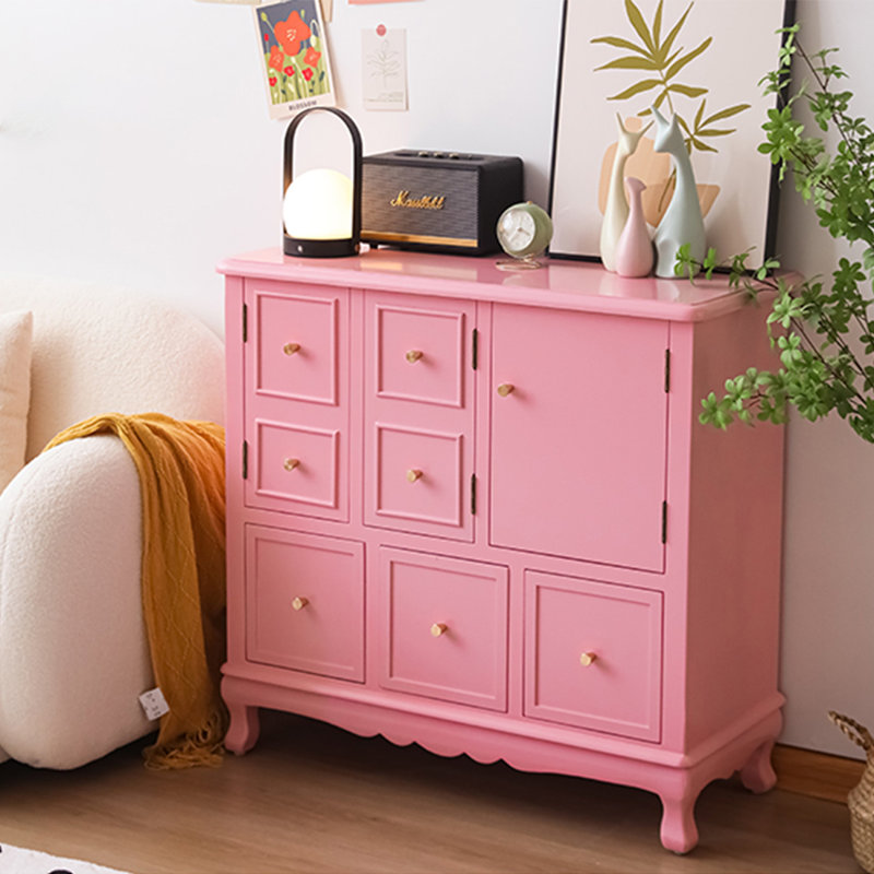 Nordic style living room bedroom accent cabinet, Pink