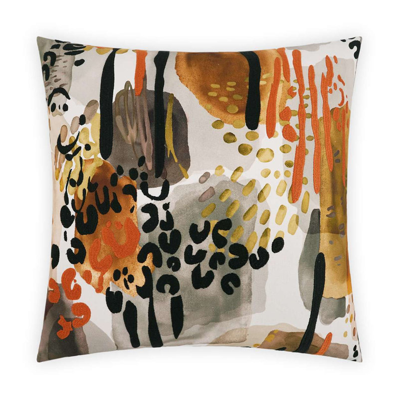 Fauve Square Pillow Cover & Insert, 24"H x 24"W, Oasis