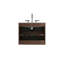 Meuble-lavabo mural en noyer de 24 po - Lavabo en céramique, choix silencieux et élégant avec tiroirs, style contemporain-121112318-121112323-121112322