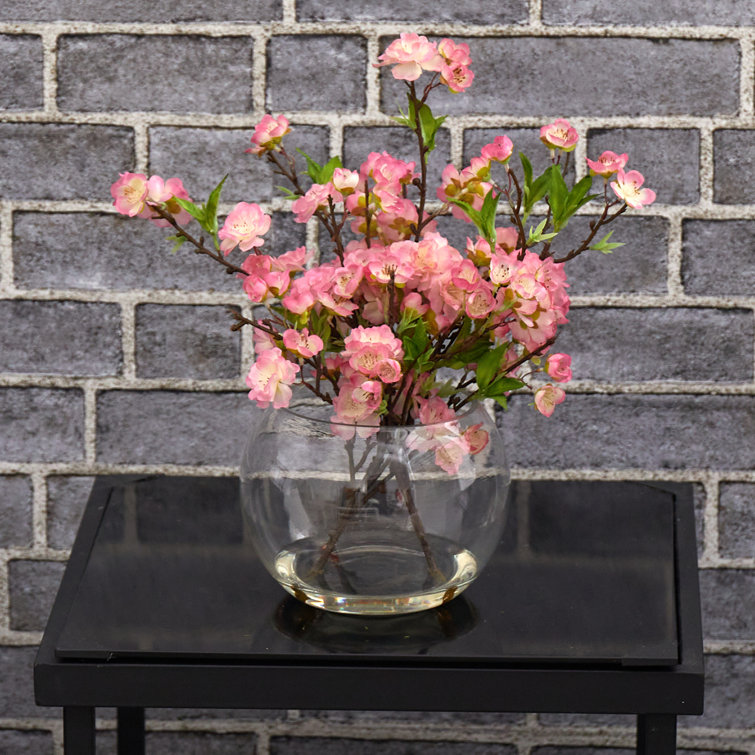 BLOSMON Table Decor Artificial Flowers Vase Small Fake Pink Flower  Arrangemen