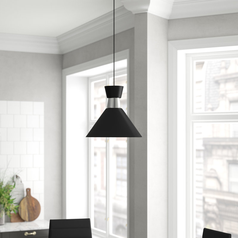 Bessemer 1 - Light Cone Pendant, Black/Steel