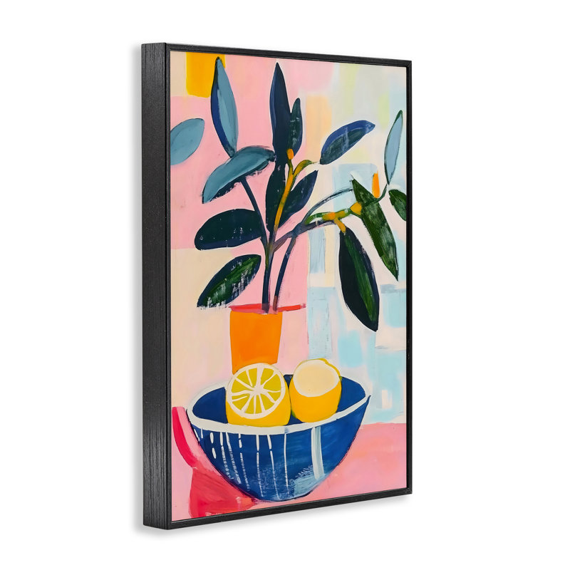 Cadre de table Lemon Bowl, estampe numérique, design by Creative Studio, H 18 po x l 12 po, Giclée encadrée noir minuit