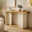Console de salon en bois de teck brun Cole et Grey avec pieds en lattes Envi