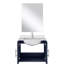 Meuble-lavabo bleu marine 24 po L 22 po x P 22 po, comptoir en quartz blanc, miroir 18 po et robinet - résistance aux égratignures et aux taches pour une durabilité continue