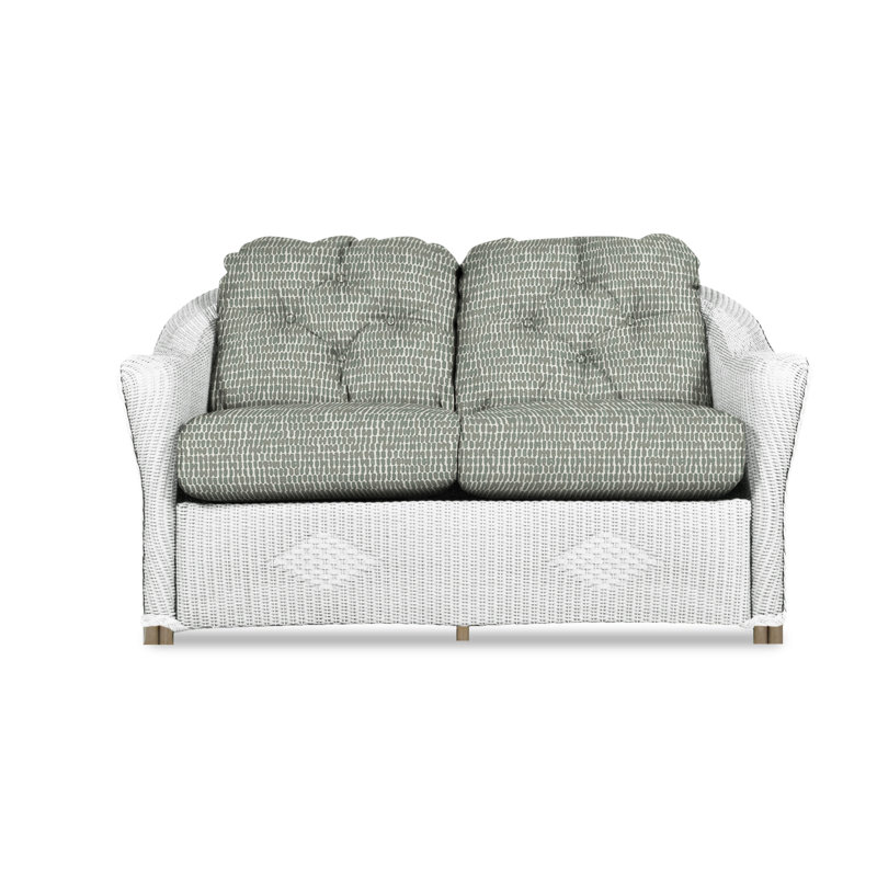 Reflections Outdoor 2 - Seat Loveseat, White, Rollo Linen