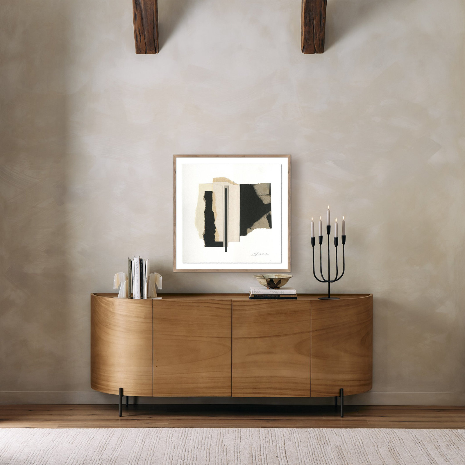 No. 6 Print by Valeria Sidanez, Rustic Walnut Framed, 32" H x 32" W