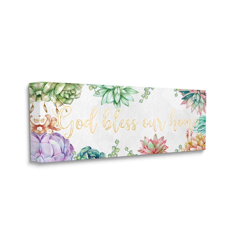 God Bless Our Home Expression, Toile tendue, H 10 po x l 24 po x P 1,5 po