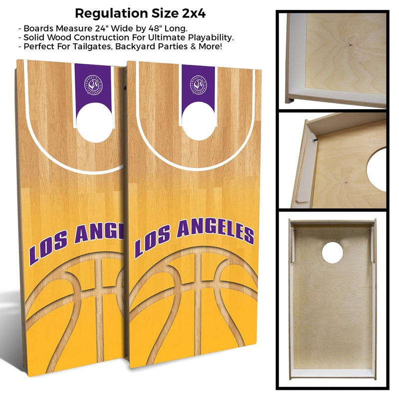 Ensemble de planche de basketball à thème 2 'x 4' avec étui de transport, Los Angeles - jaune