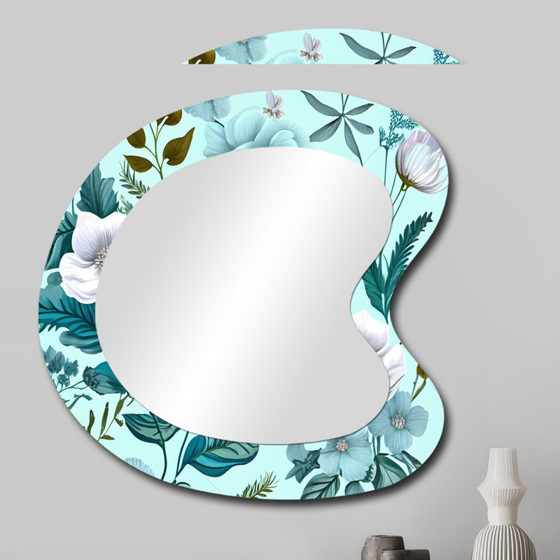 Miroir mural traditionnel irrégulier en fleurs, 27 po x 27 po