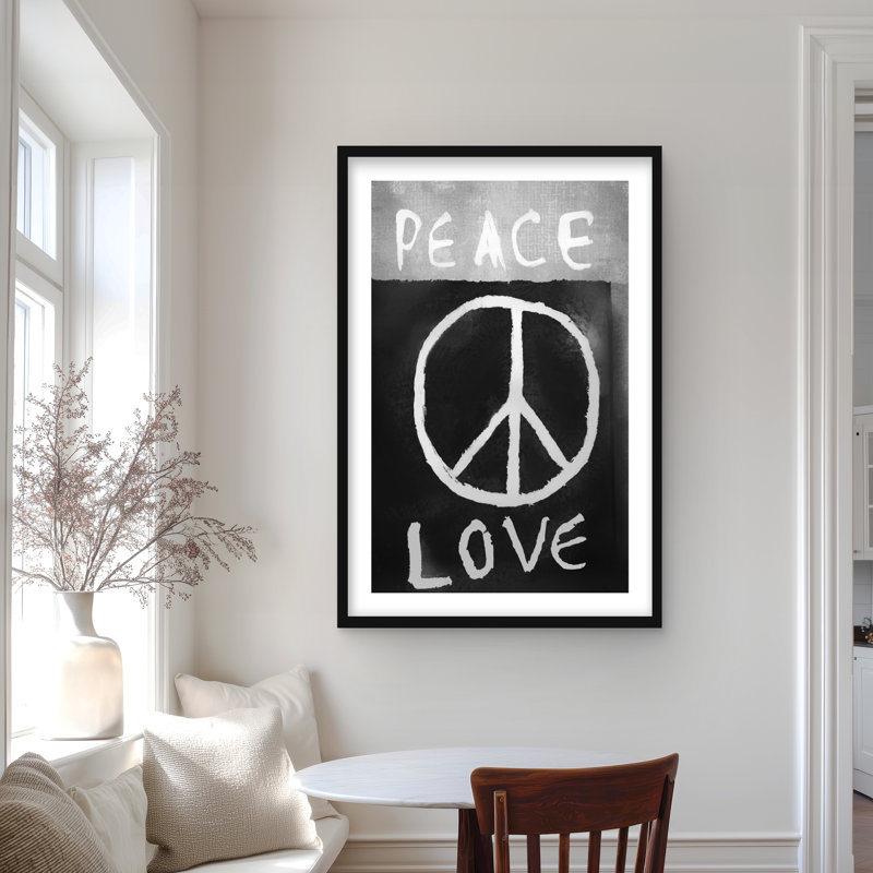 Paix, amour, monochrome, formes, décor encadré