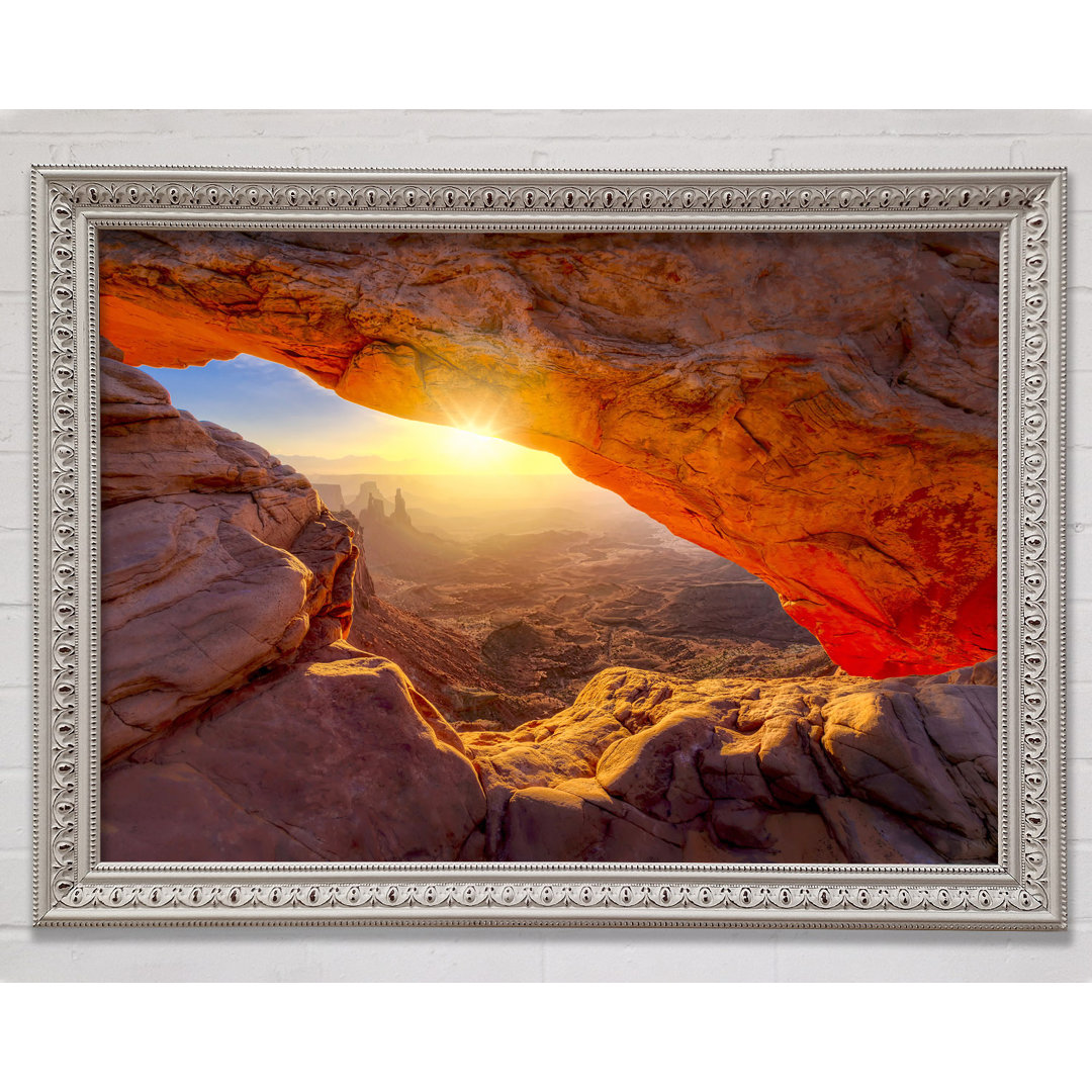 Sun Burst Through The Red Rock Canyon - Einzelne Bilderrahmen Kunstdrucke