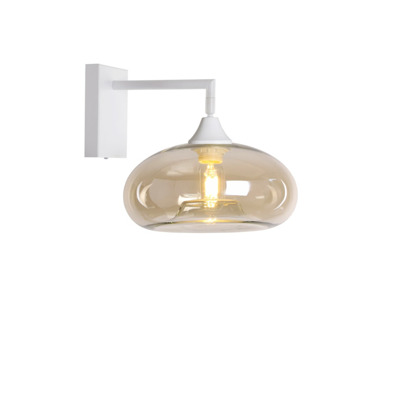 Bonifacio Iron Armed Sconce, Amber, White