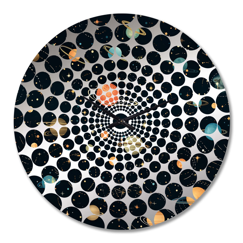 Celestial Constellations Pattern For Teens - Geometric  Wall Clock, Extra Large