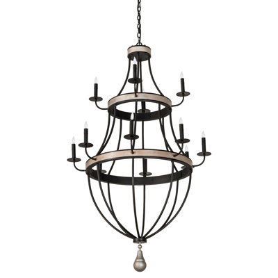 Lustre empire géométrique 12 lumières Ausma