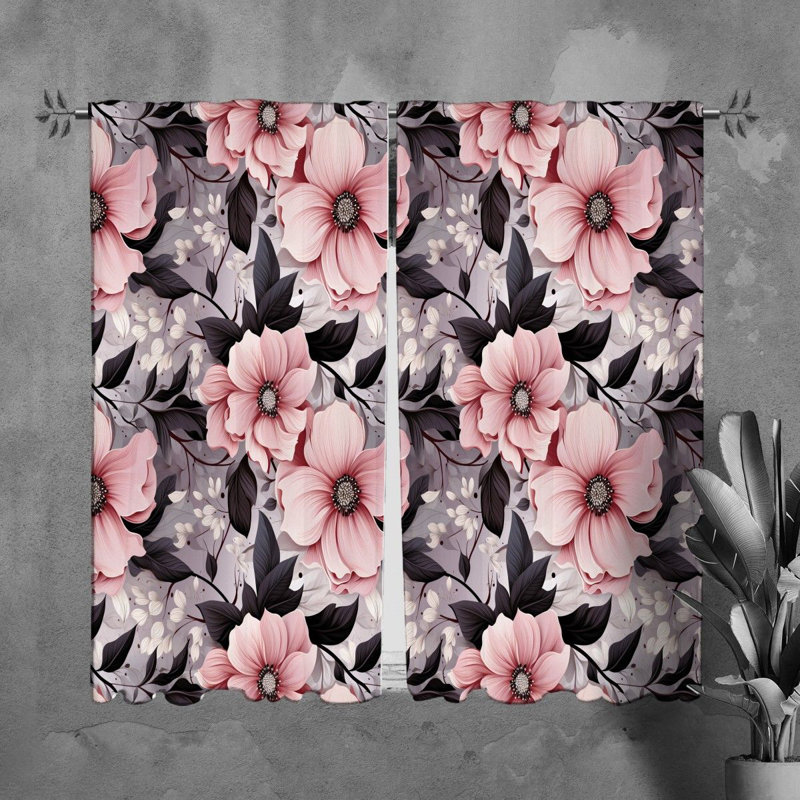 Rideaux à motif floral - 6103, L 40 po x L 61 po