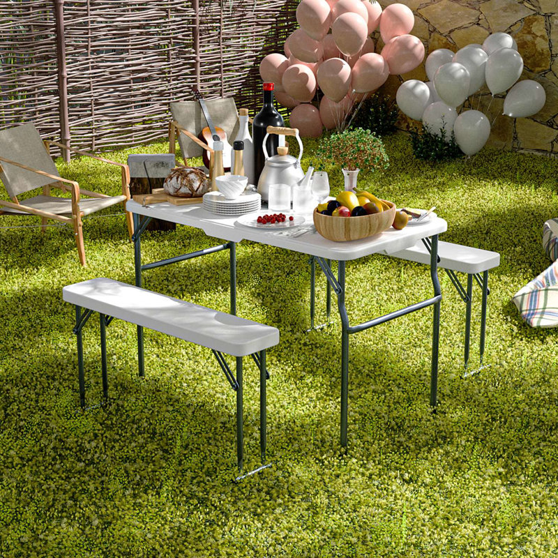 Picnic Table Set With 2 Benches