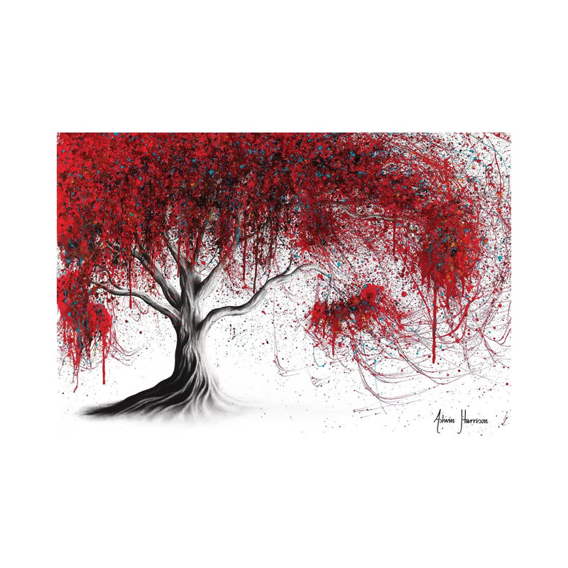 Scarlet Picnic Dream Tree by Ashvin Harrison - Print on Canvas, 101.6 cm H x 66.04 cm W x 1.91 cm D, Wrapped Canvas
