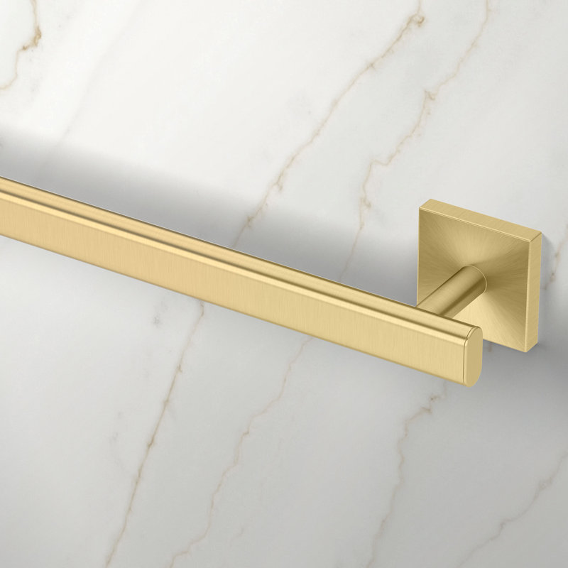 Porte-serviettes mural Elevate | Porte-serviettes pour salle de bain, Laiton brossé, H 2 po x L 26,38 po x P 2,6 po