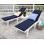 Ensemble de chaises longues 3 pièces avec coussins Nautical