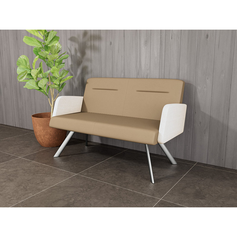 Causeuse Willow, Yes, Argent argent, Patriot Plus taupe / calcaire Chambray