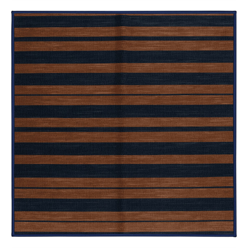 Tapis gris à rayures horizontales lavable à la machine, Carré 7 pi