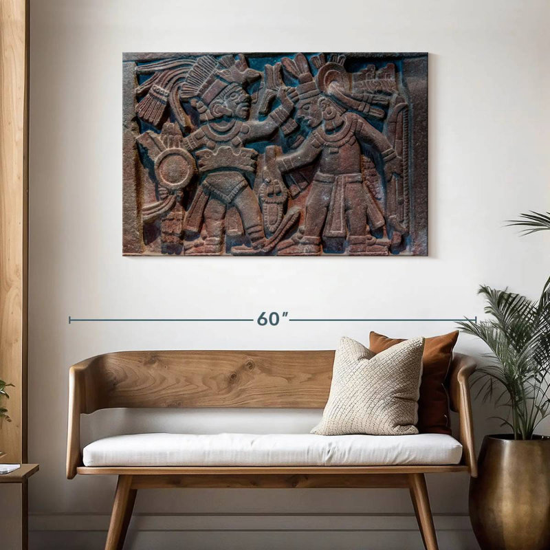 Senne Aztec Stone Carving, 30" H x 45" W