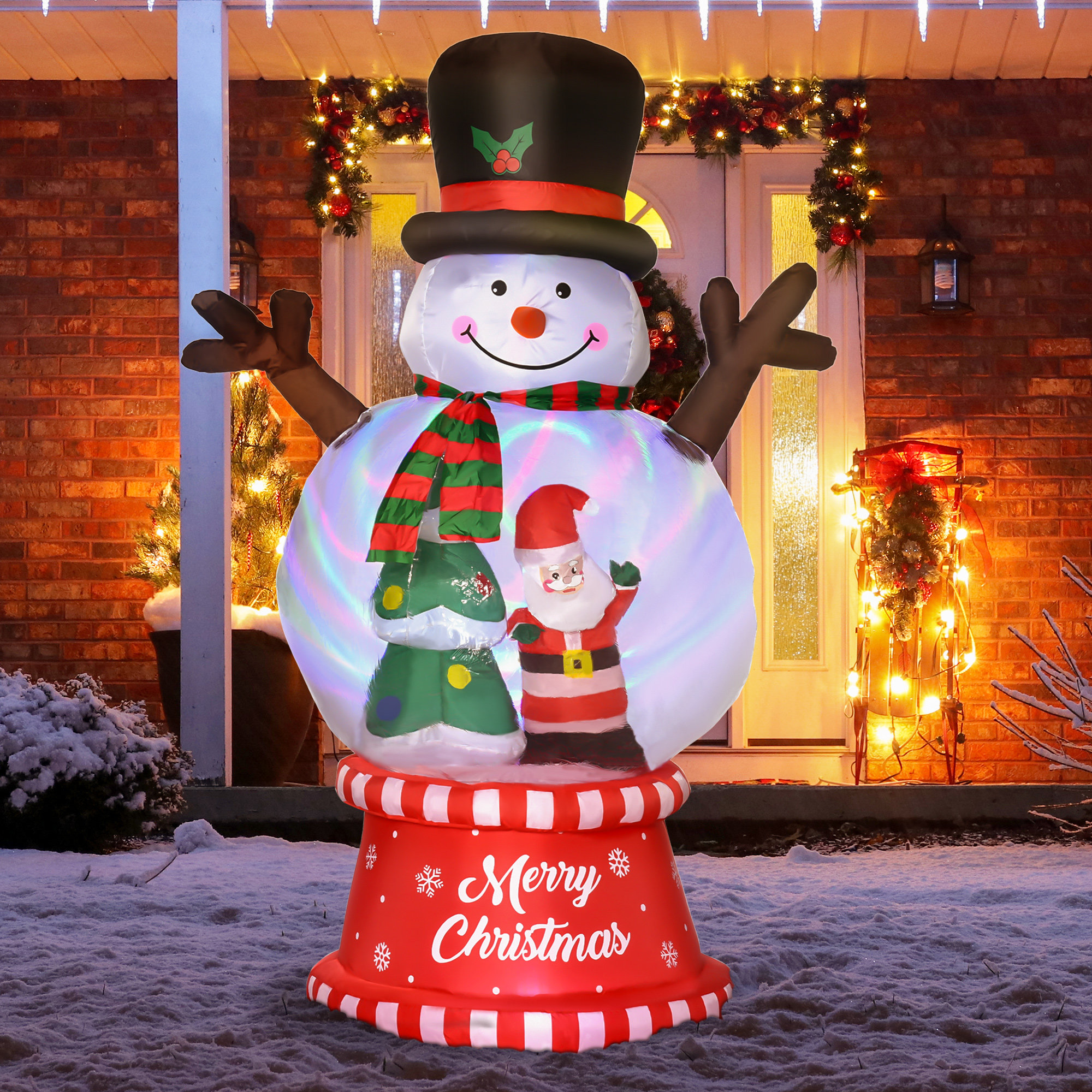 The Holiday Aisle® Christmas Snowman with Crystal Ball Body and Hat ...