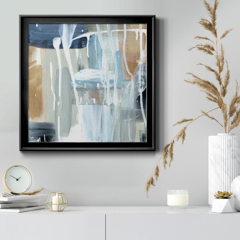 Weather II - Peinture sur toile encadrée, H 17,5 po x l 17,5 po x P 1,5 po, Noir