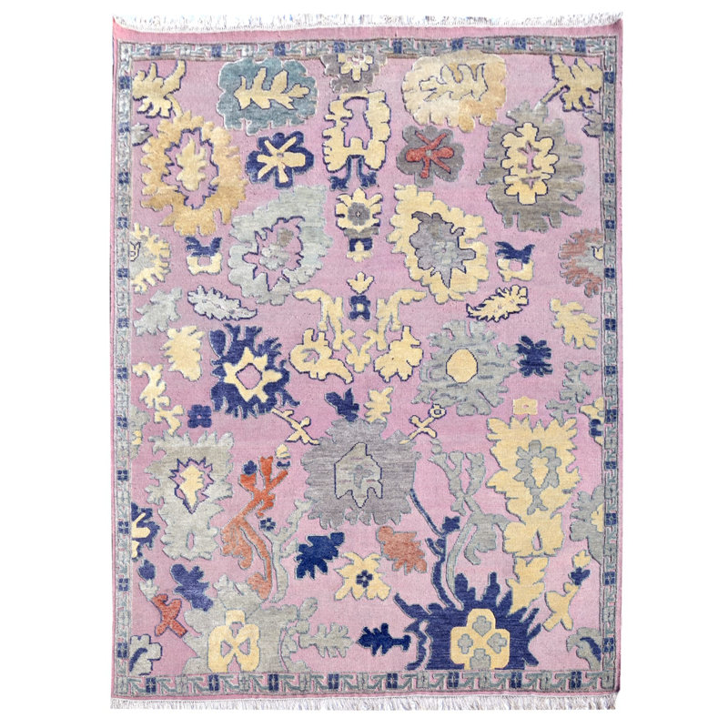 Rectangle Hand Knotted Wool Area Rug