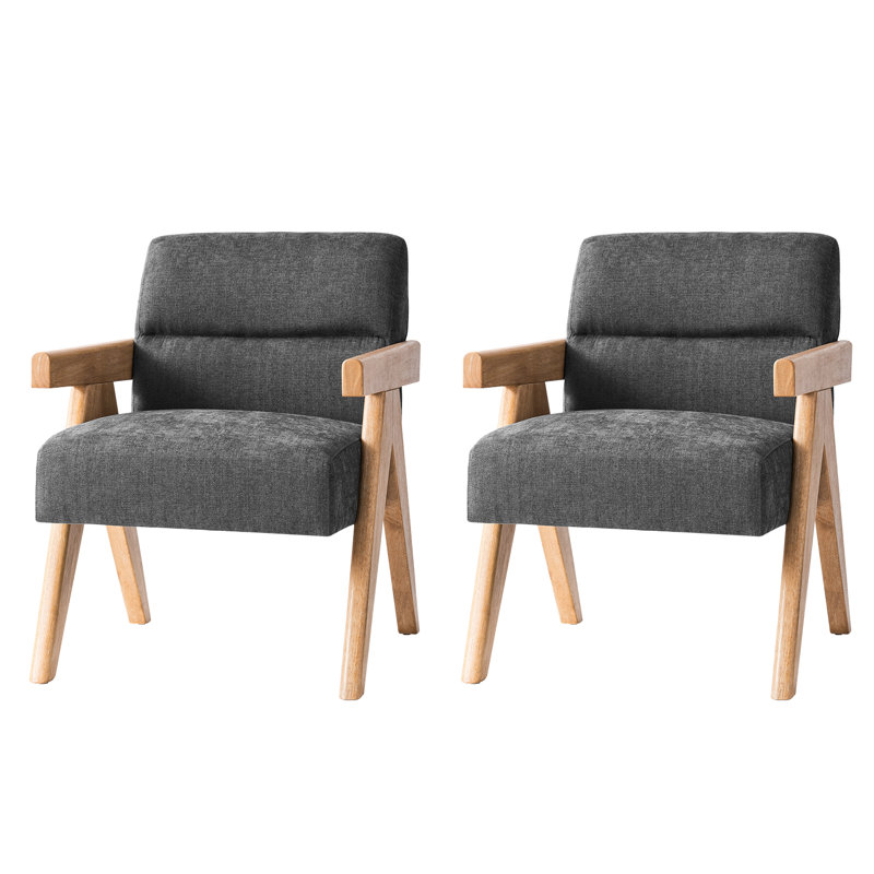 Ensemble de 2 chaises d'appoint Donohoe, Gris anthracite