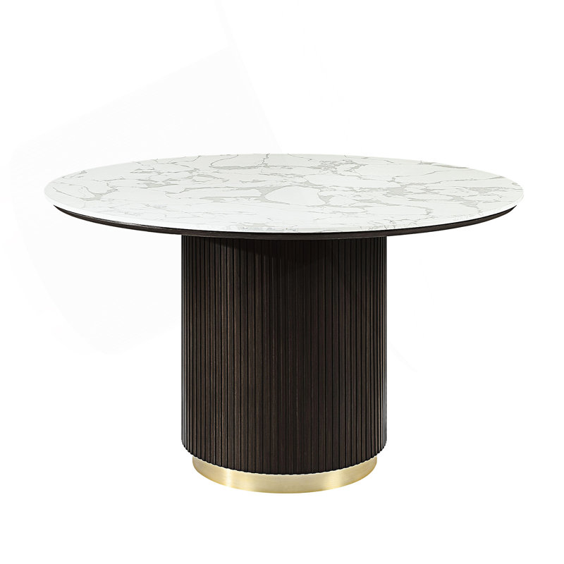 Round Dining Table With Artificial Marble Top